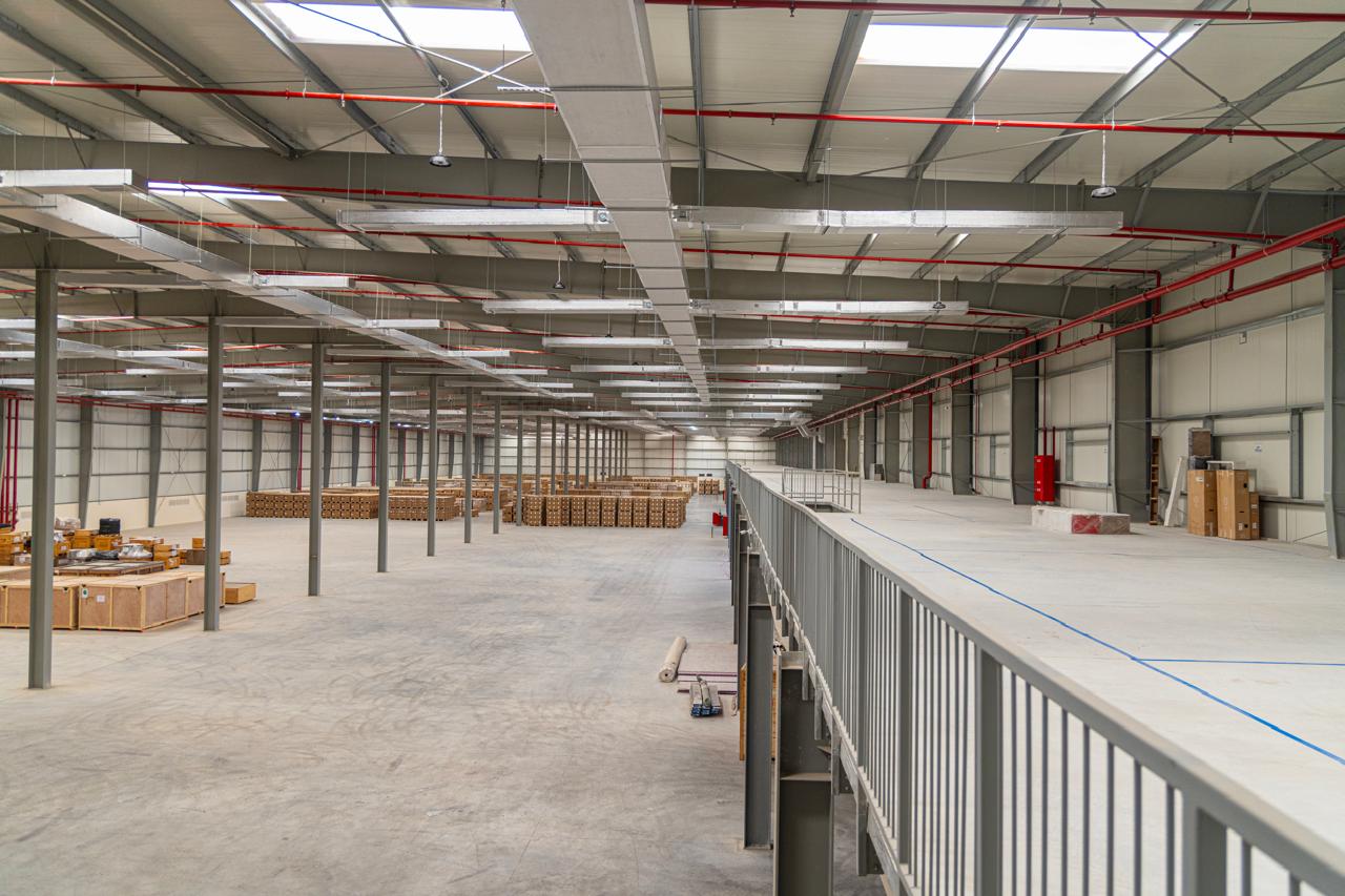 Overview of the mezzanine storage area