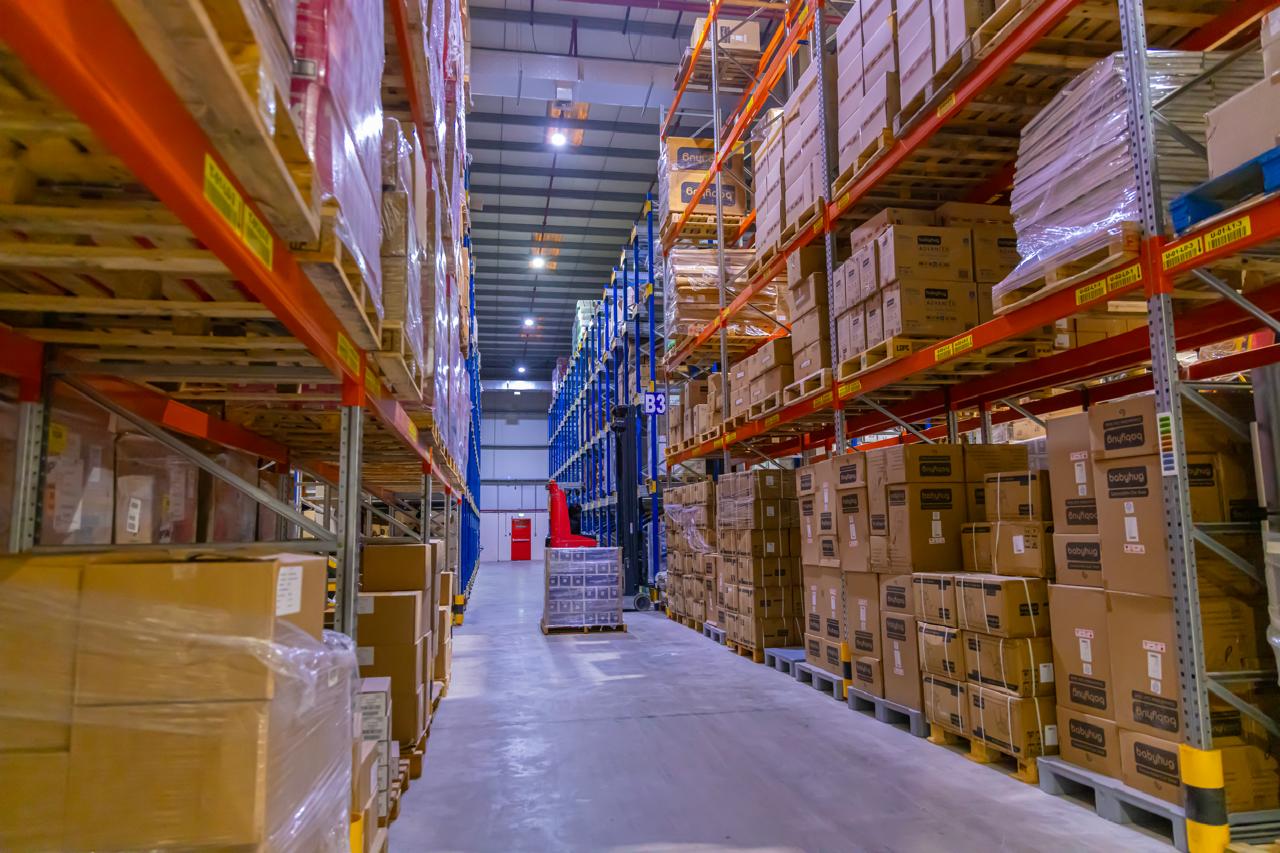 IDL warehouse interior with racking and cargo