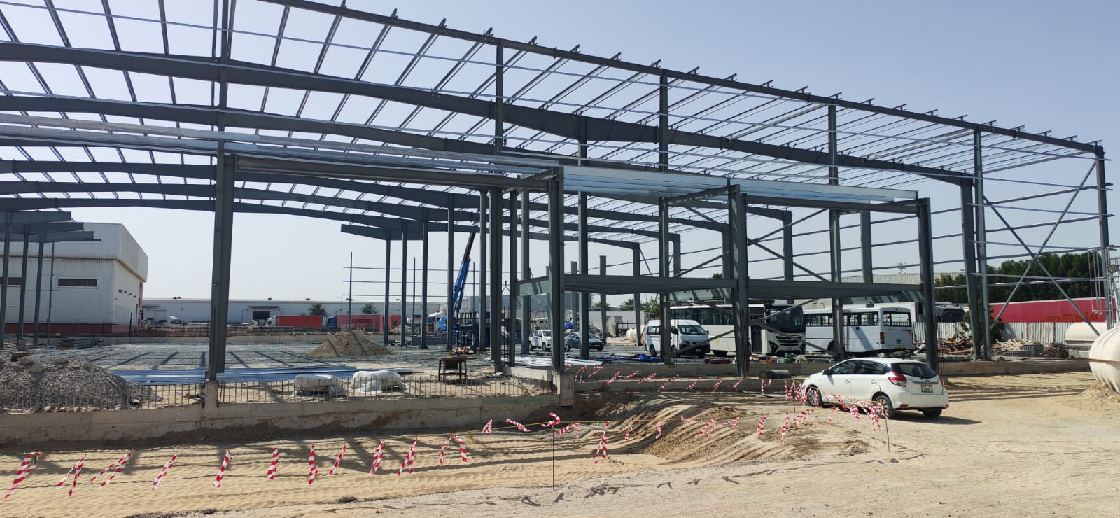 Construction progress, building envelope