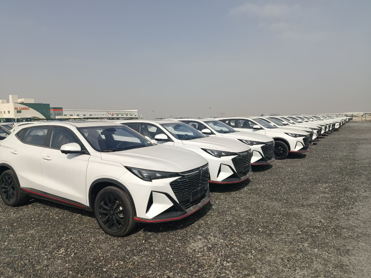 Fleet trailers staged in the open yard
